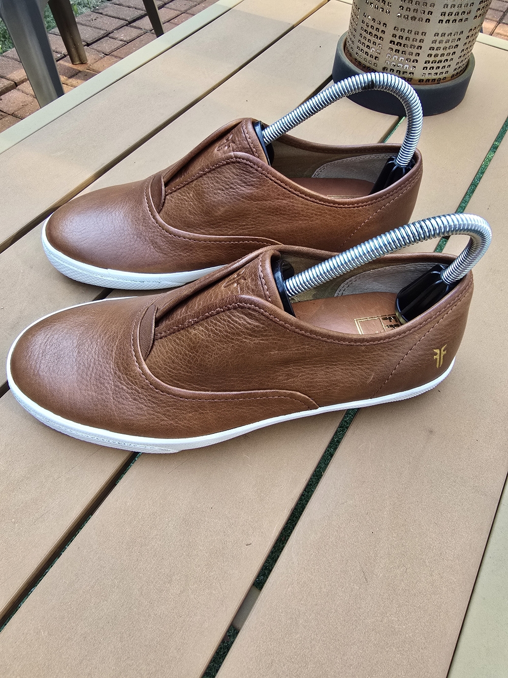FRYE Chambers Leather Slip On Sneakers Mens Size 7.5 Brown 81531 Low Top Loafers